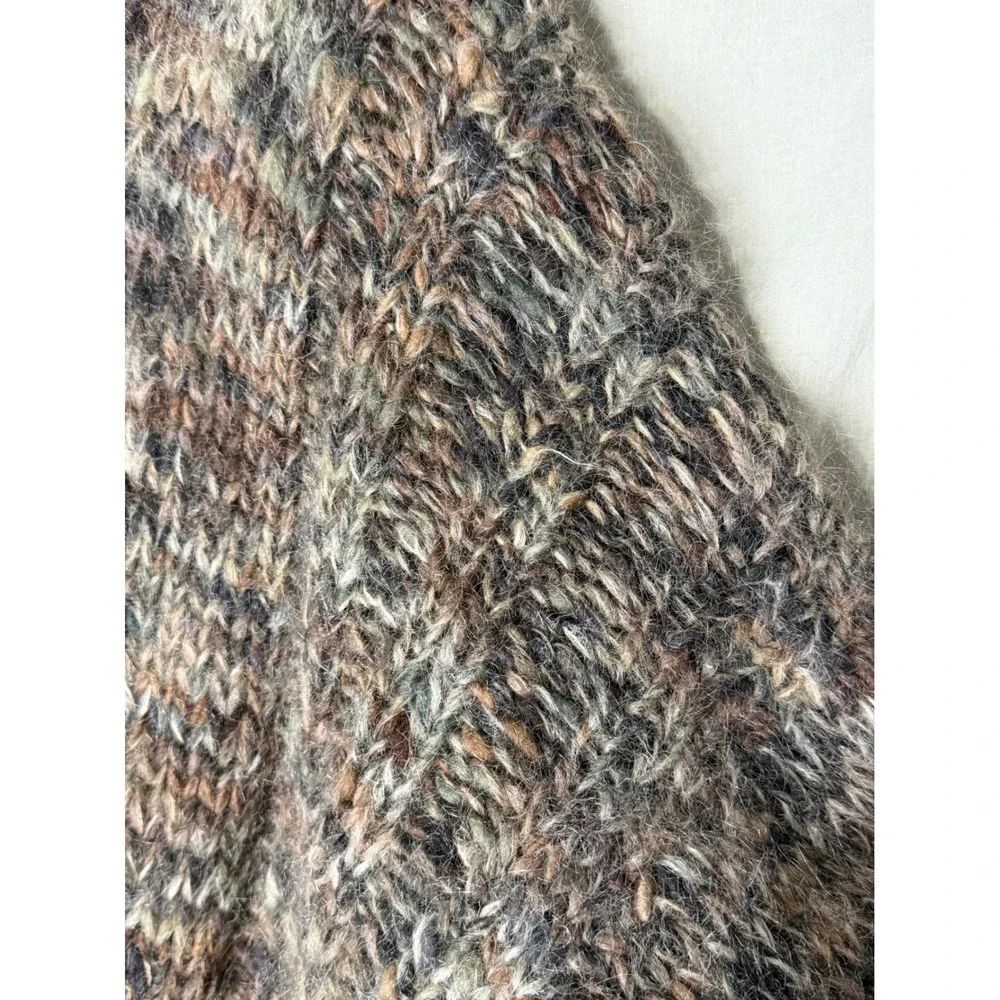 Chunky Knit Marled Wool Blend Cardigan Oversized Multicolored Women's Size XL+ - Picture 4 of 5